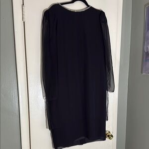 Elegant Black Dress with Sheer Sleeves